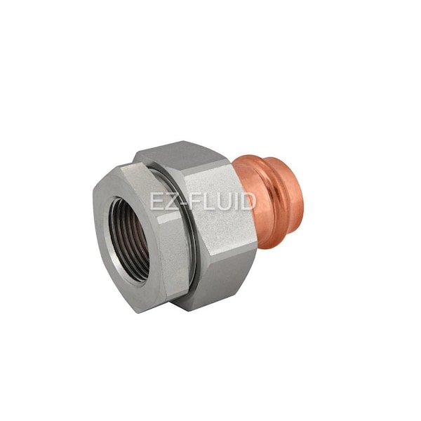 Ez-Fluid 1-1/2 P x FPT COPPER PRESS DIELECTRIC FEMALE UNION EZPU270 - main